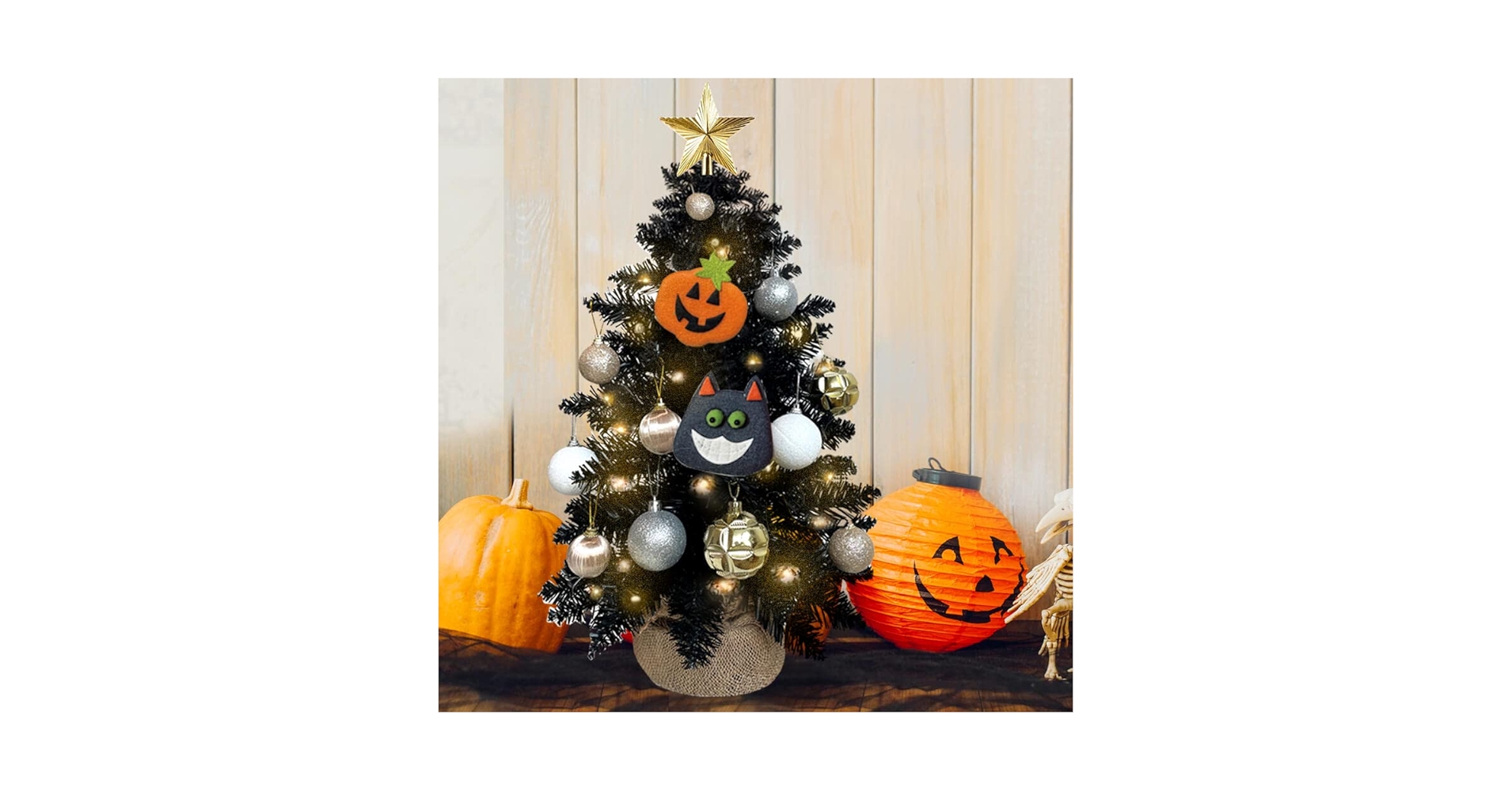 Amazon｜ハロウィンツリー ミニハロウィンブラックツリー LED